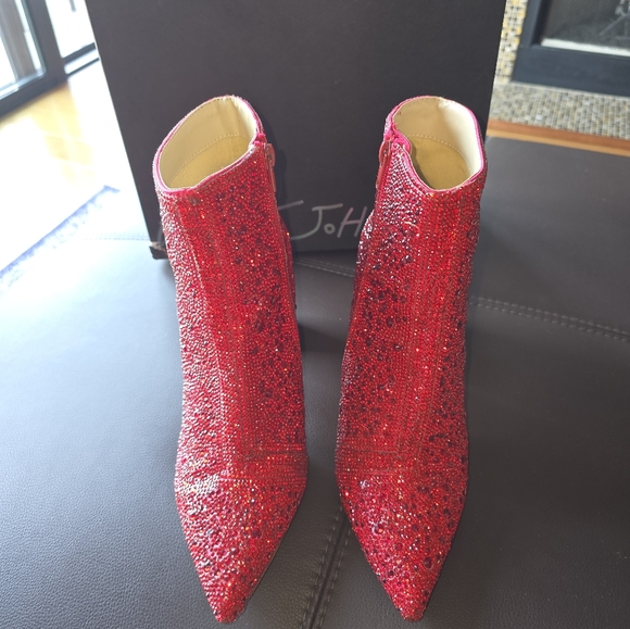Betsey Johnson Cady Red Sequine Booties - Picture 8 of 11